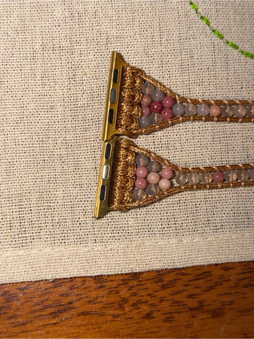 Handcrafted Multi Pinks and Gold Beaded Wrap Bracelet